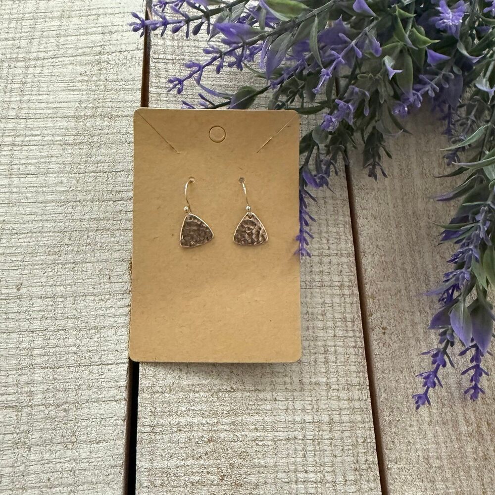 Sterling Silver Hammered Teardrop Dangle Earrings